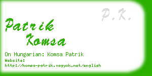 patrik komsa business card